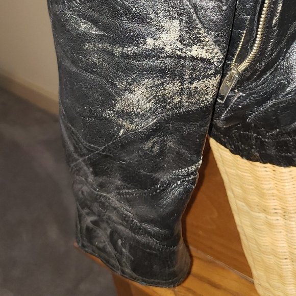 Men's Vintage LEATHER AND SOUL Bomber Patchwork Leather Jacket - M - Picture 6 of 7